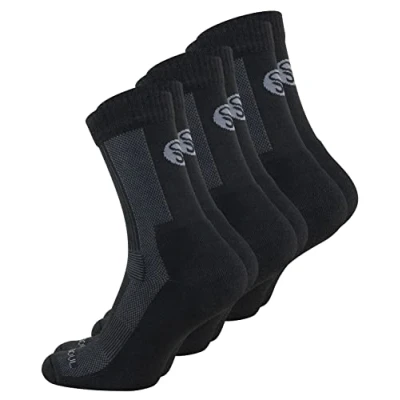 Afbeelding van STARK SOUL Merino sokken, dames en heren trekkingsokken van merinowol, (1 of 3 paar) functionele paar zwart, 39 42 EU