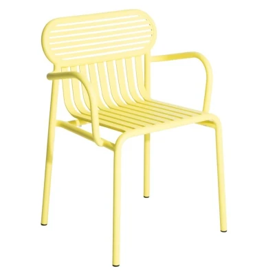 Afbeelding van Petite Friture Week end tuinstoel met armleuningen geel