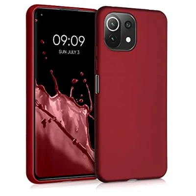 Afbeelding van kwmobile telefoonhoesje geschikt voor Xiaomi 11 Lite (5G) NE / Mi Hoesje smartphone Back cover in metallic donkerrood
