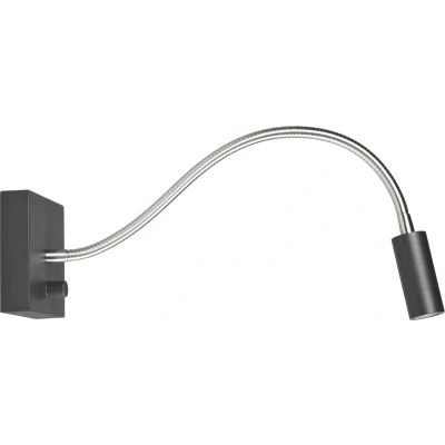 Afbeelding van Blitz LED wandlamp bed zwart met flexarm &amp; dimmer Modern Highlight