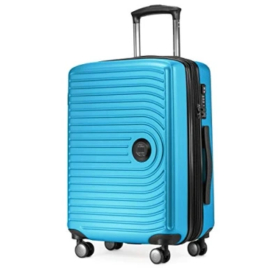 Afbeelding van HAUPTSTADTKOFFER Mitte handbagage 55x40x23, TSA, 4 wielen, reiskoffer, koffer met harde schaal, rolkoffer, handbagagekoffer, Cyaan blauw