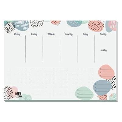 Afbeelding van Sigel Rose Inspiration JS101 Bureau onderlegger Weekplanner Wit, Groen, Roze (b x h) 42 cm 29.7