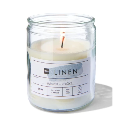 Afbeelding van HEMA Geurkaars In Glas Ø6.5 Linen (wit)