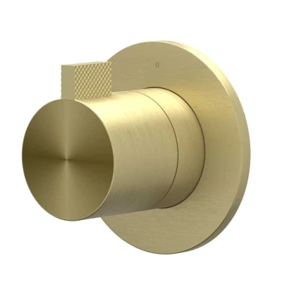 Afbeelding van IVY Tribe afbouwdeel flow through stopkraan symmetry RVS 316 Geborsteld Mat Goud PVD Tijdloze uitstraling