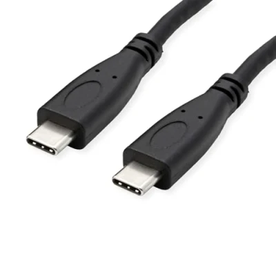 Afbeelding van ROLINE USB 3.2 Gen 2 kabel, met PD (Power Delivery) 20V5A, Emark, C C, M/M, zwart, 1 m