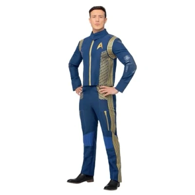 Afbeelding van Smiffy&#039;s Star Trek Kostuum Discovery Command Fleet Blauw Large Carnavalskleding Verkleedkleding