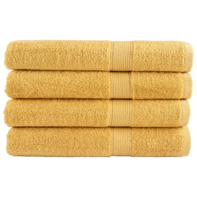 Afbeelding van Saunadoeken 4 st 600 g/m 80x200 cm 100% katoen goudkleurg