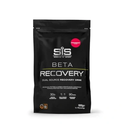 Afbeelding van SIS BETA Recovery drink poeder post workout proteïne 1:1 Dual source carbohydrate strawberry 500g (5 servings)