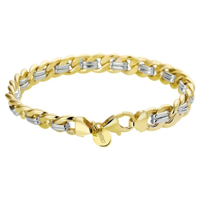 Afbeelding van Goud met Zilveren Kern Armband geslepen gourmet 5200004 21 cm