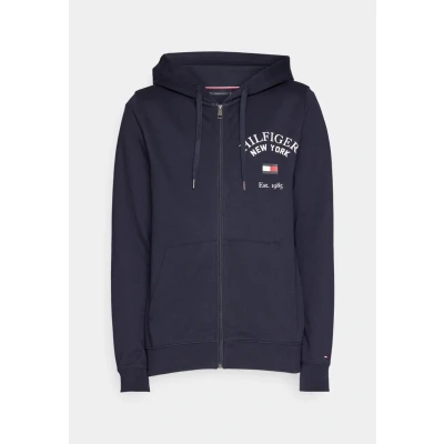 Afbeelding van Tommy Hilfiger Arched Varsity ZIP THRU Sweater met rits, Heren, Maat: XS, Desert sky