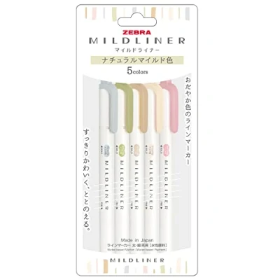 Afbeelding van Zebra mildliner set 5 stuks Natural Colors NTC