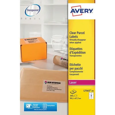 Afbeelding van Avery L7565 25 verzendetiketten ft 99,1 x 67,7 mm (b h), 200 etikett