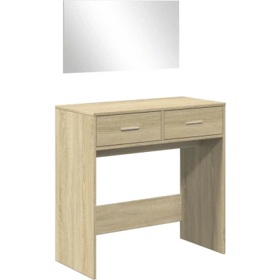 Afbeelding van vidaXL Kaptafel met spiegel 80x39x80 cm sonoma eikenkleurig