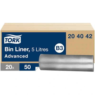 Afbeelding van 1000x Tork Afvalzak Transparant 5 liter B3 204042