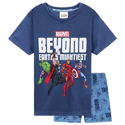 Afbeelding van Marvel Pyjama shorts voor kinderen, jongens, korte pyjamaset, Navy Avengers, 3 4 Jaren