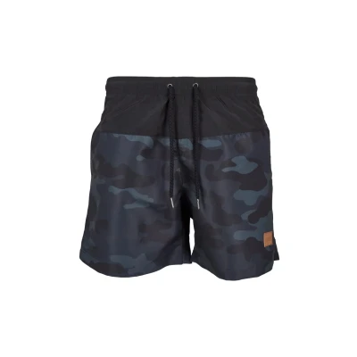 Afbeelding van Urban Classics Block Zwemshorts, Heren, Maat: 3XL, Blk/darkcamo