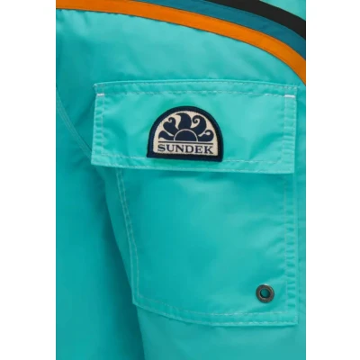 Afbeelding van Sundek heren Zwemshorts met steekzakken en logo in de kleur Donkerblauw, maat: L