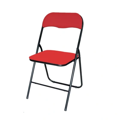 Afbeelding van BRASQ Gewatteerde Klapstoel Rood Zwart 43x38x78 cm, opvouwbare stoel FC100