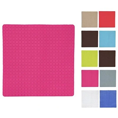Afbeelding van MSV Douche/bad anti slip mat badkamer rubber fuchsia roze 54 x cm Badmatjes