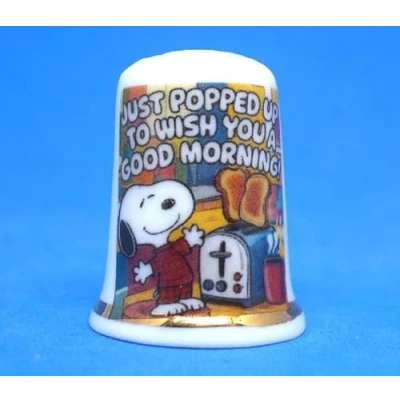 Afbeelding van Birchcroft Porselein China Collectible Vingerhoedje Goedemorgen met Display Box