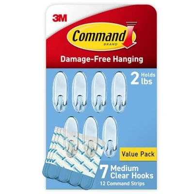 Afbeelding van Command CL091 7NA Doorzichtige, medium transparante haak, transparant, 7 haken