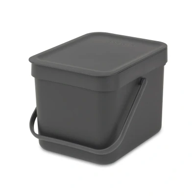 Afbeelding van Brabantia Afvalemmer Sort &amp; Go 6 liter grijs