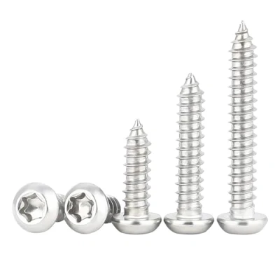 Afbeelding van Qrity 50 stuks zelftappende schroeven, M4 x 20 mm, platte kopschroeven, Torx zelfborende schroeven met ronde kop van roestvrij staal