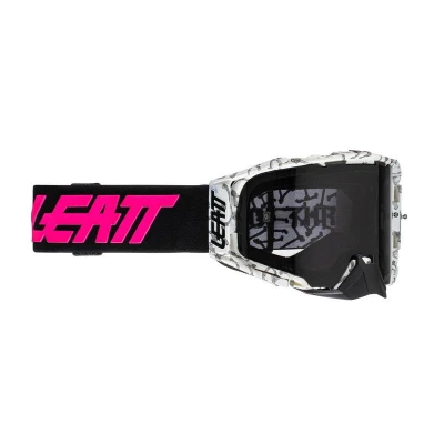 Afbeelding van Leatt 2022 Velocity 6.5 Crossbril Bones / Zwart Roze (Lens Helder)