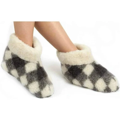 Afbeelding van WoolWarmers Wollen Slof Dolly 9174 Geblokt 917