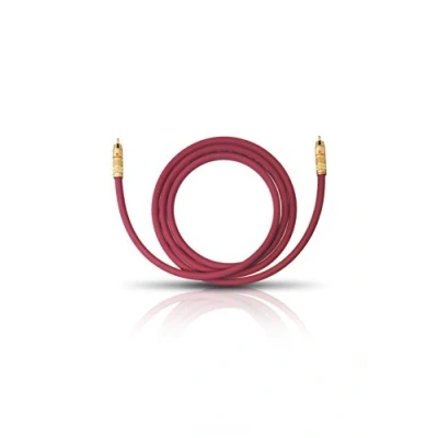 Afbeelding van Oehlbach NF 214 Sub 100 Eersteklas subwooferkabel met meerdere afscherming 1x RCA / cinch, verzilverde binnengeleider 1m Bordeaux