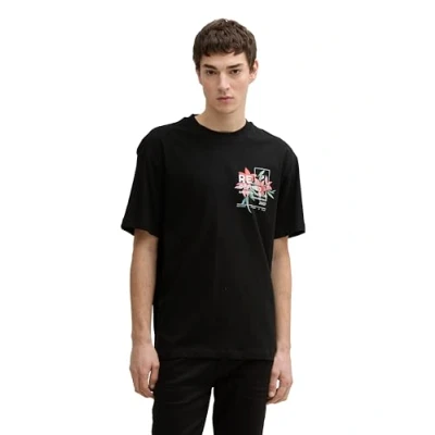 Afbeelding van TOM Tailor Denim MIT RÜCKEN Tshirt print, Heren, Maat: Medium, Black