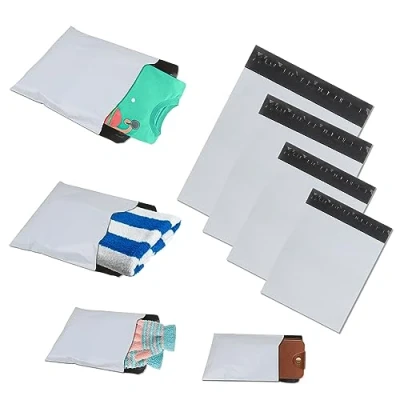 Afbeelding van huruirui Verzendzakken, kleine kunststof enveloptassen, 4 maten, gemengd, ondoorzichtig, zelfklevend, verzendzakken voor kleding, waterdichte verzendverpakking, 100 stuks