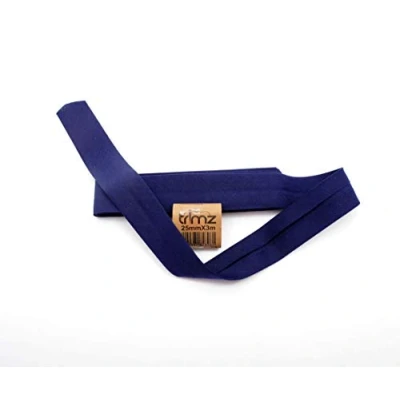 Afbeelding van Trimz Poly Katoen Bias Binding, Navy, 25mm x 3m