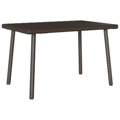 Afbeelding van Tuin salontafel rechthoekig 60x40x37 cm poly rattan bruin