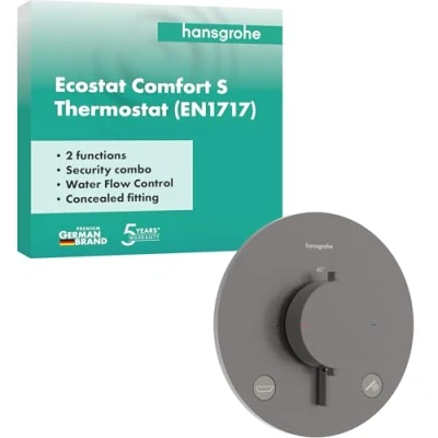 Afbeelding van hansgrohe Ecostat Comfort S inbouwthermostaat voor 2 verbruikers met geïntegreerde zekeringcombinatie, 33718340