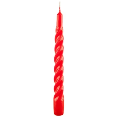 Afbeelding van Cereria di Giorgio risthò kaarsen TORTIGLIONE gelakt, was, rood, 2,2 x 21 cm