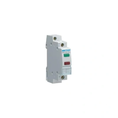 Afbeelding van Hager led signaalmodule svn126 groen rood rechthoekig 230v ac lichtbron ip20 kunststof grijs