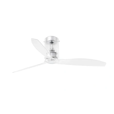 Afbeelding van Faro Lighting Mini Medium plafondventilator chroom, helder optionele LED lamp wordt apart verkocht