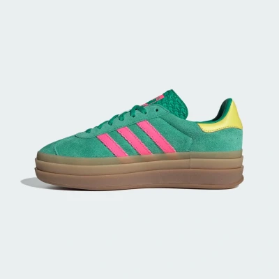 Afbeelding van adidas Originals Gazelle BOLD Sneakers laag Court green lucid pink pure sulfur, Dames, Maat: 36 2/3, sulfur
