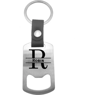 Afbeelding van Luxe Sleutelhanger RVS Leer Robin