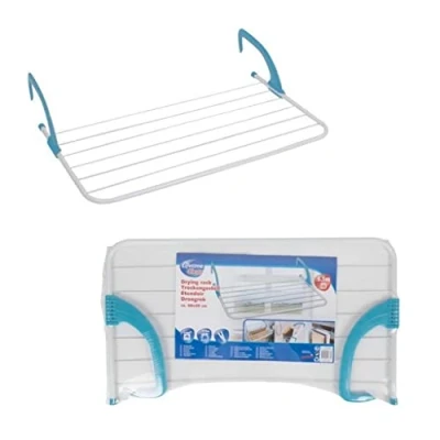 Afbeelding van Lifetime Clean Droogrek Met 5 M Drooglijn Wit/Blauw
