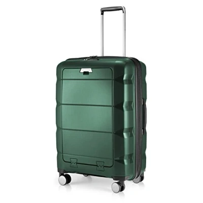 Afbeelding van Hauptstadtkoffer Britz handbagage met laptopvak, rolkoffer, reiskoffer, uitbreidbaar, TSA, 4 wielen, donkergroen, 66 cm + Laptop, koffer