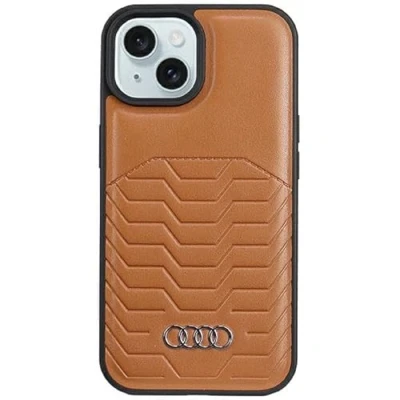 Afbeelding van Audi Synthetisch Leren Case met MagSafe voor iPhone 15 Plus / 14 Bruin