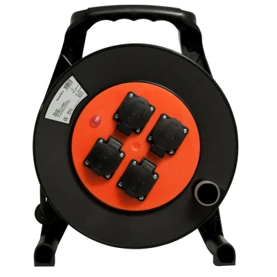 Afbeelding van Tieman Qwatt Pro kabelhaspel Big EZ 4 x RA contactdozen 25 meter.