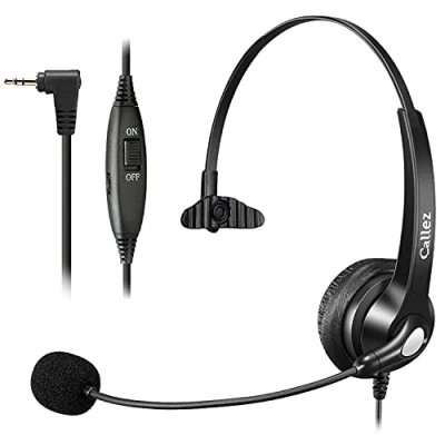 Afbeelding van 2,5 mm headset telefoon dect met microfoon ruisonderdrukking, draadloze vaste nethoofdtelefoon voor Gigaset C430A C530 S810 S850 CL660 Grandstream Cisco SPA Polycom, kristalhelder chat, ultra comfort