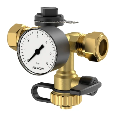 Afbeelding van Flamco Flexcon aansluitgroep +manometer 1/2&quot;