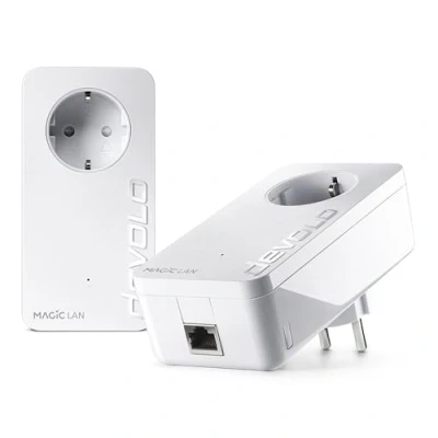 Afbeelding van Devolo Magic 2 2400 LAN Starter Kit dLAN 2.0: wereldwijd de snelste Powerline Starterkit voor betrouwbaar thuisnetwerk eenvoudig door muren en plafonds heen via stroomkabel tot Mbit/s