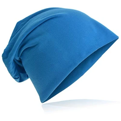 Afbeelding van Miobo Jersey Slouch Beanie Long Muts Unisex Effen Kleur Heren Dames Standaard maat en XXL, lichtblauw, Eén