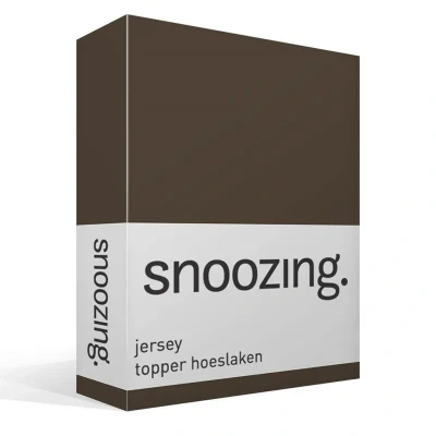 Afbeelding van Snoozing Jersey Topper Hoeslaken 100% gebreide katoen 80/90x200 cm Bruin