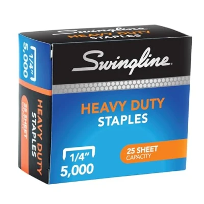 Afbeelding van Swingline Nietjes, Heavy Duty, 1/4&quot; lengte, 25 vel capaciteit, 100/Strip, 5000/Box, 1 Pack (79394)
